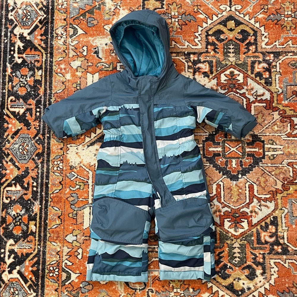L.L.Bean Infant 6-12 Month Cold Buster Snowsuit Blue Mountains